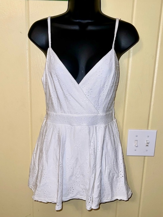Rue21 Dresses & Skirts - Rue21 White Eyelet Mini Dress Cottage Coquette Embroidered Shorts Romper Size M